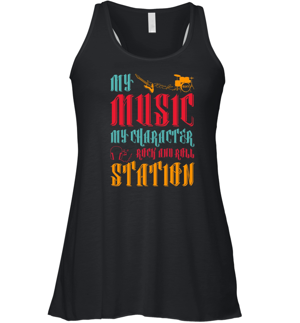 My Music My Character Rock And Roll Station (1) Women's Flowy Tank Top
