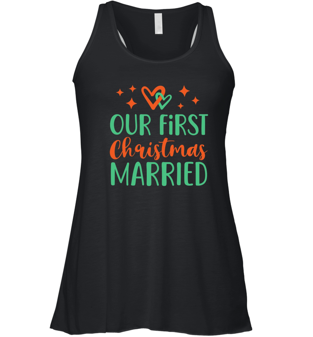Our First Christmas Married   colored Women's Flowy Tank Top