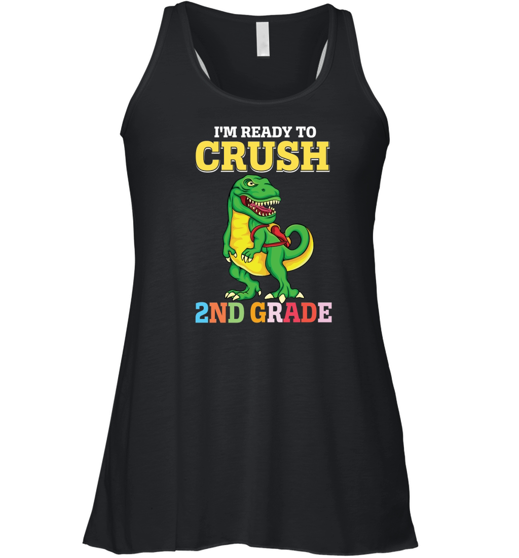 T rex Dinosaur Back to School 2nd grade Women's Flowy Tank Top