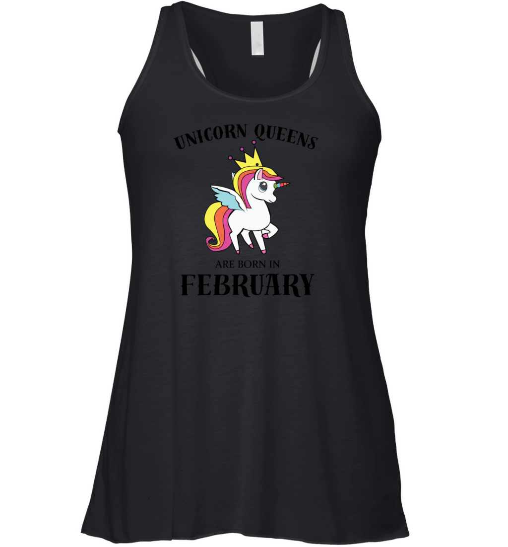 UNICORN QUEENS BORN IN FEBRUARY Women's Flowy Tank Top