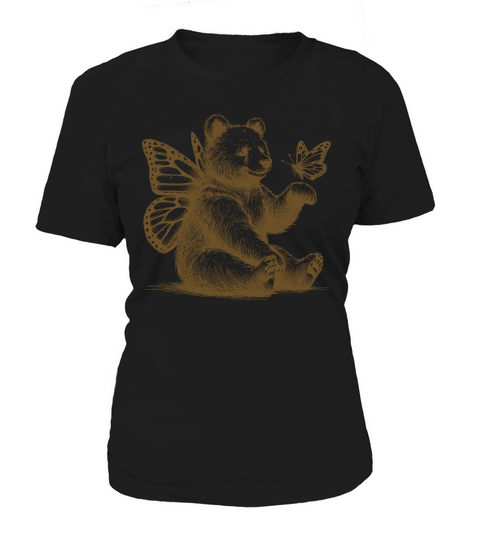 Bear With Butterfly Wings Vintage L iBrown Women's T-Shirt