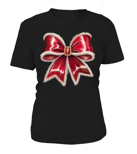 Santas Velvet Bow Holiday Women's T-Shirt