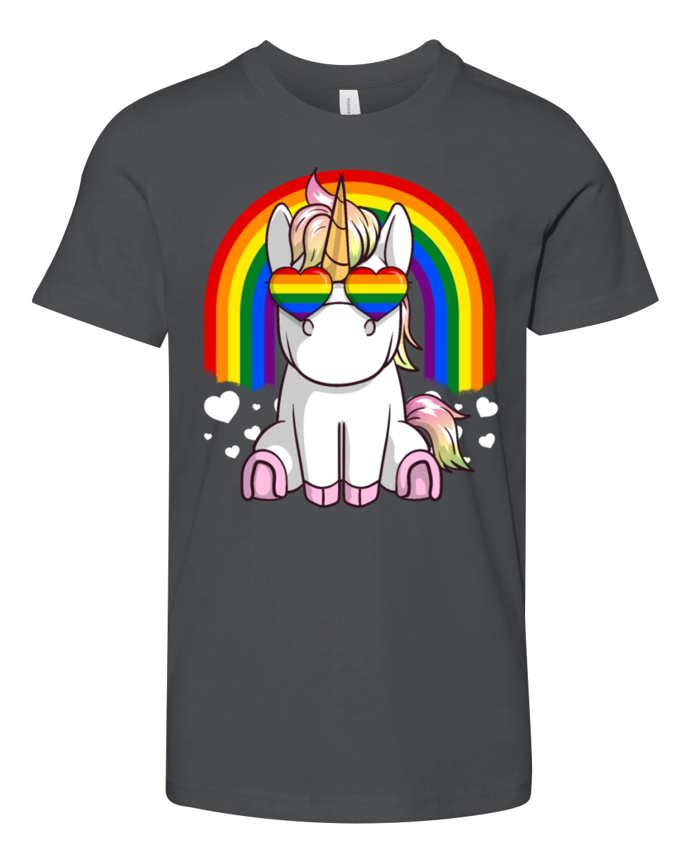 Gay Pride Unicorn - LGBTQ Support Youth Unisex Jersey Tee