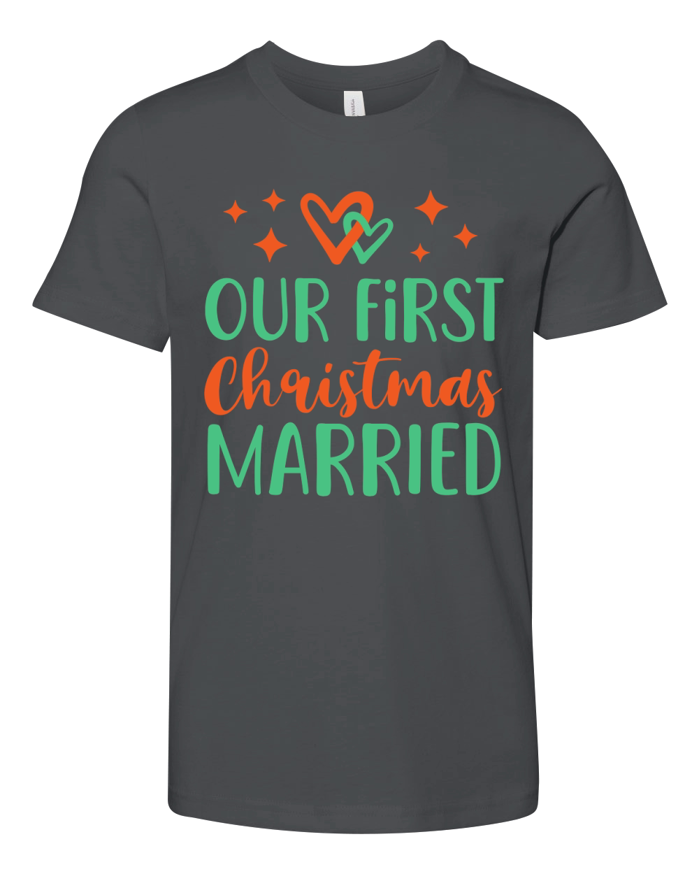 Our First Christmas Married   colored Youth Unisex Jersey Tee