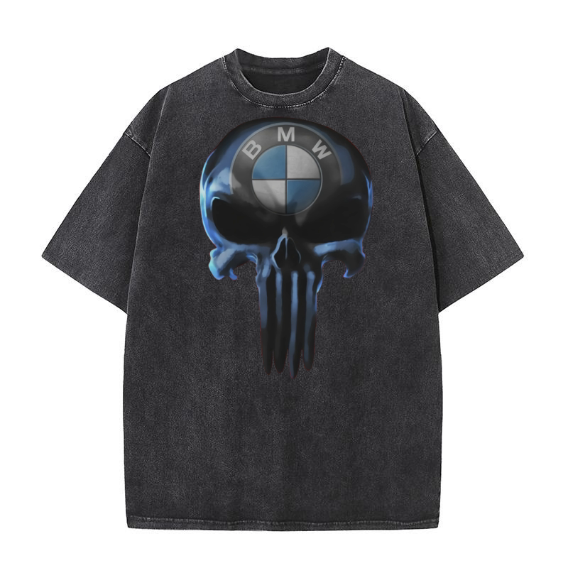 B M W Skull V1 T-shirt, B M W Skull V1 Hoodies Washed T-Shirt