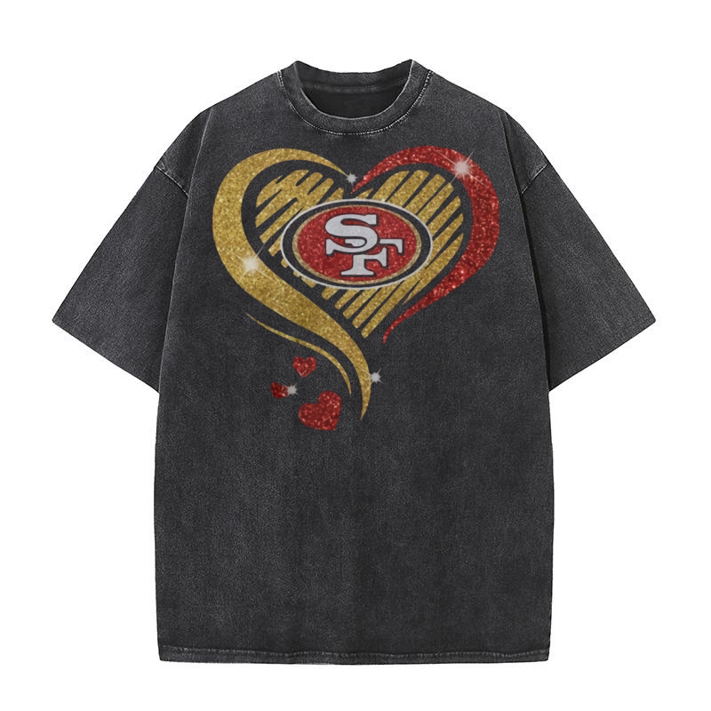San Francisco 49er Heart Diamond shirt Washed T-Shirt