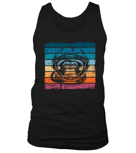 Monkey with Astronauts Helmet Retro Vintage Tank Top Unisex