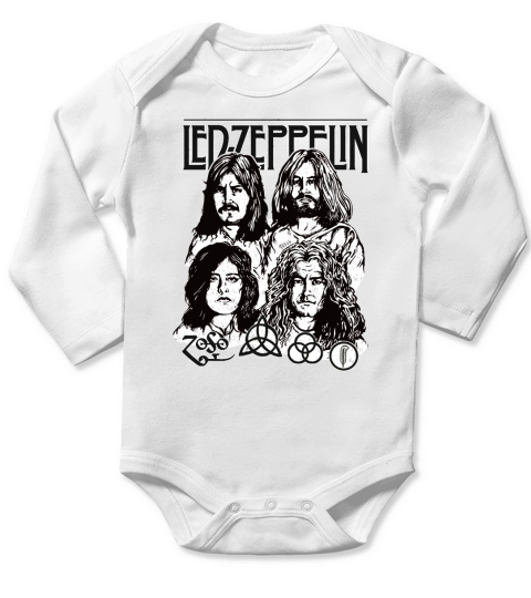 MUSIC BAND LE ZEPPELIN GRAPHIC Long Sleeve Baby One-Piece