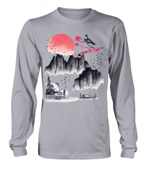 Japanese art sakura Japan vintage Long sleeved Unisex