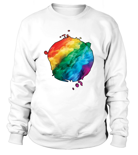 Colorful Rainbow Paint Splatter With Smoke And Fog Sweatshirt Unisex