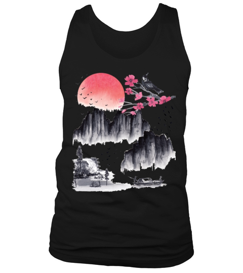 Japanese art sakura Japan vintage Tank Top Unisex
