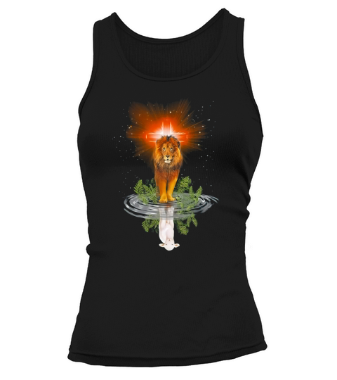 Lion Cross Jesus reflection water mirror sheep shirt Tank top Woman