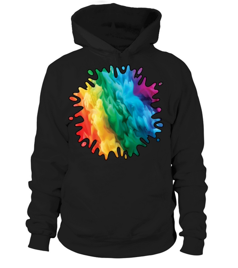 Colorful Rainbow Paint Splatter With Smoke And Fog Hoodie Unisex