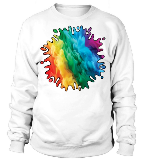 Colorful Rainbow Paint Splatter With Smoke And Fog Sweatshirt Unisex