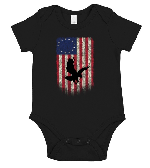 Betsy Ross Flag Eagle Independence Day Of American shirt Short Sleeve Baby One-Piece