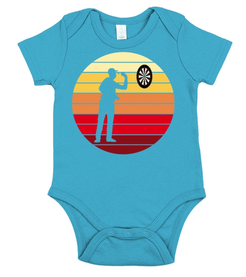 Darts Dart Player Dart-Throwing Retro Vintage Gift Short Sleeve Baby One-Piece