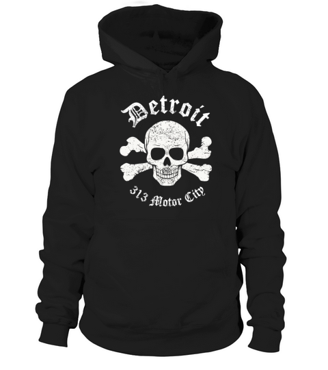 Vintage Retro Detroit 313 Motor City Skull Detroit Hoodie Unisex