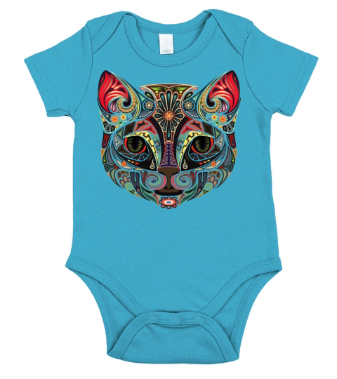 Cat Face MultiColor Short Sleeve Baby One-Piece