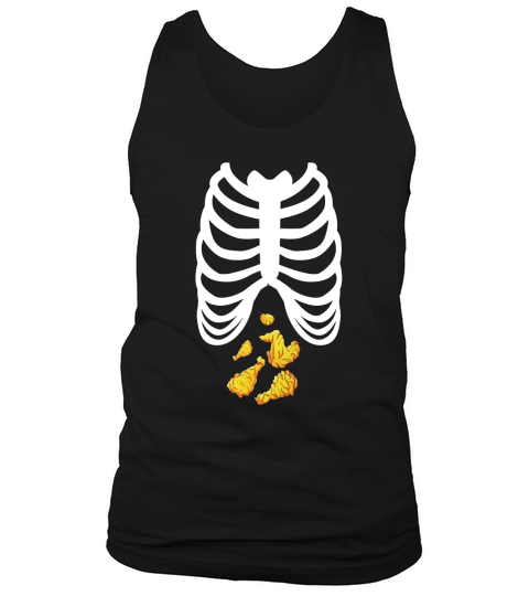 Fried Chicken Lovers Tshirt Halloween Skeleton Rib Cage Xray Tank Top Unisex