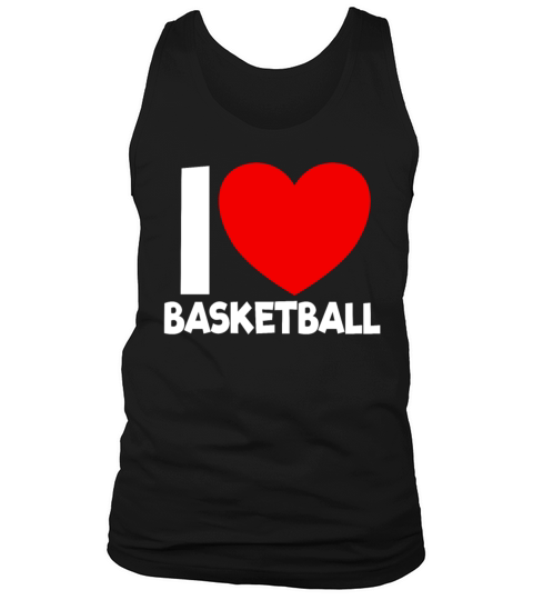 I Love Basketball Red Heart Hoop B-Ball Basketball Tank Top Unisex
