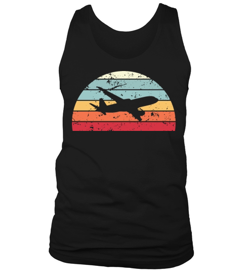 Retro Plane spotting Sunset Vintage plane Sunrise Tank Top Unisex