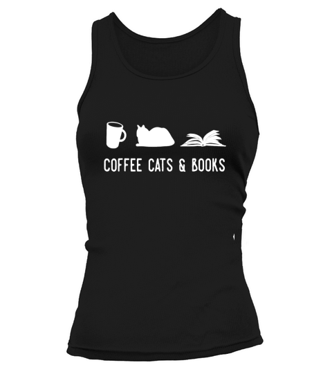 Cat Coffee And Book Tank top Woman