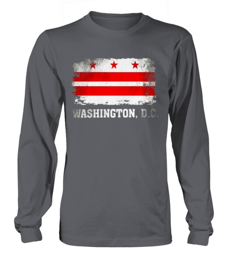 Washington DC Flag USA TShirt Vintage Distressed Shirt Long sleeved Unisex