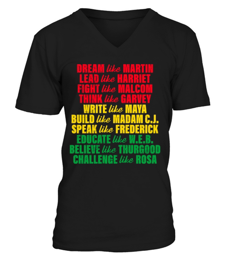 Black History Martin Luther King History African V-Neck T-shirt