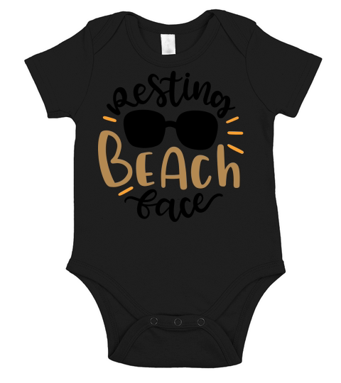 Resting beach face Short Sleeve Baby One-Piece