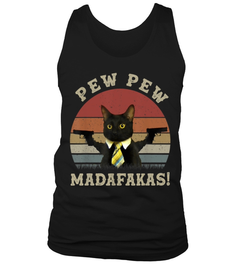 Cat Vintage PewPewPew Madafakas Cat Crazy Pew Tank Top Unisex