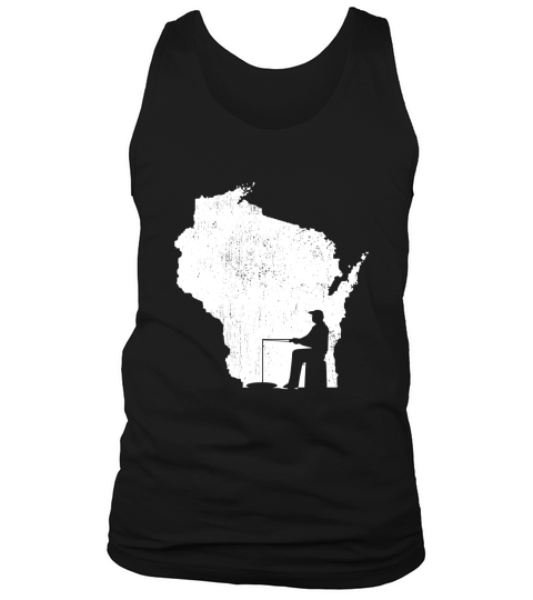 Vintage Ice Fishing Wisconsin Ice Fisherman T Shirt Tank Top Unisex