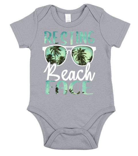 Resting Beach Face Vintage Retro Funny Beach Vacat Short Sleeve Baby One-Piece