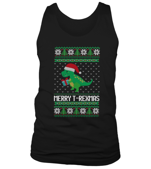 Merry Trexmas ugly christmas sweater Tank Top Unisex