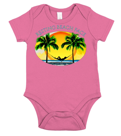 Resting Beach Face Funny Beach Summer Vacation Short Sleeve Baby One-Piece