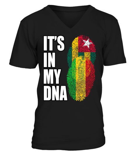 Togolese And Malian Mix Heritage DNA Flag V-Neck T-shirt