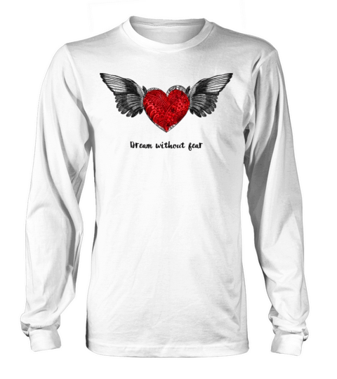 heart with wings and love quote Long sleeved Unisex