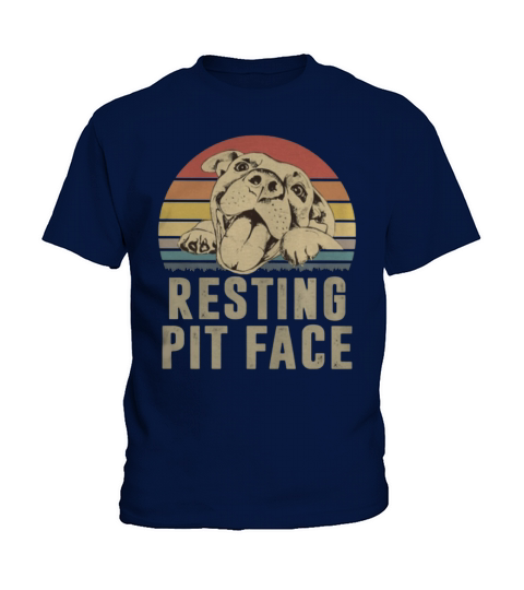 Pitbull resting pit face vintage sunset shirt - Unisex Long Sleeve Kids T-Shirt