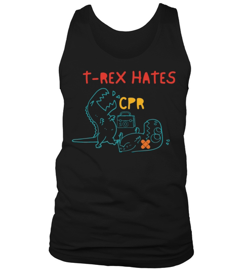 T-rex Hates CPR Funny Retro Apparel Tank Top Unisex