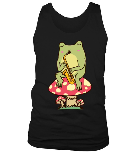 Frog On A Mushroom Saxophone Player Saxophonist Tank Top Unisex