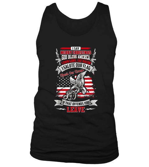 I Say Merry Christmas God Bless America Tank Top Unisex