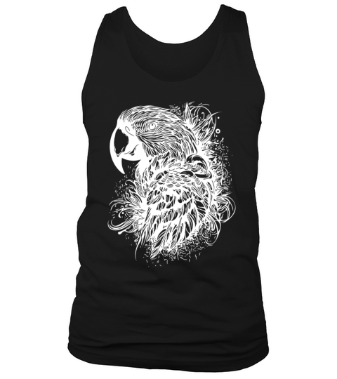 Parrot Vintage Bird Portrait Drawing Tank Top Unisex
