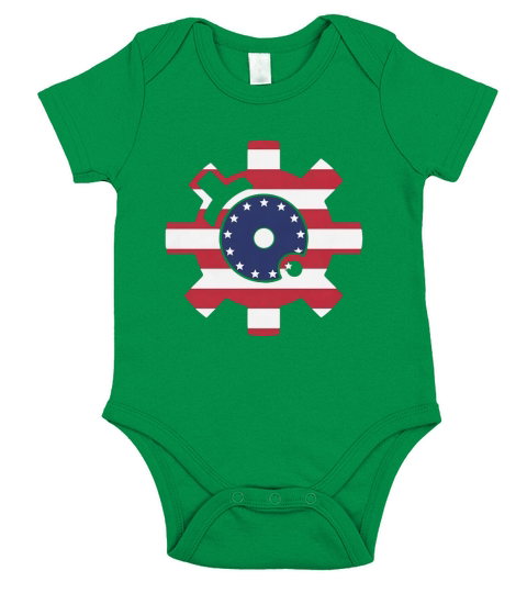 Betsy Ross Flag Bolt Face Short Sleeve Baby One-Piece