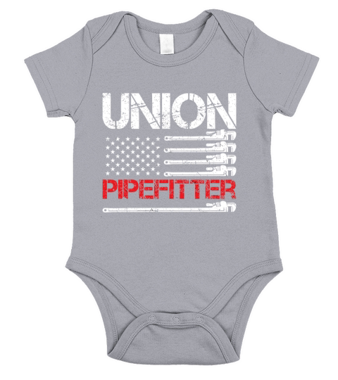 Union Pipefitter Union Strong USA American Flag Short Sleeve Baby One-Piece