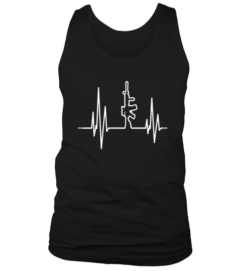 Gun Heartbeat T-Shirt Patriotic Print Liberty Gun Tee Shirt Tank Top Unisex