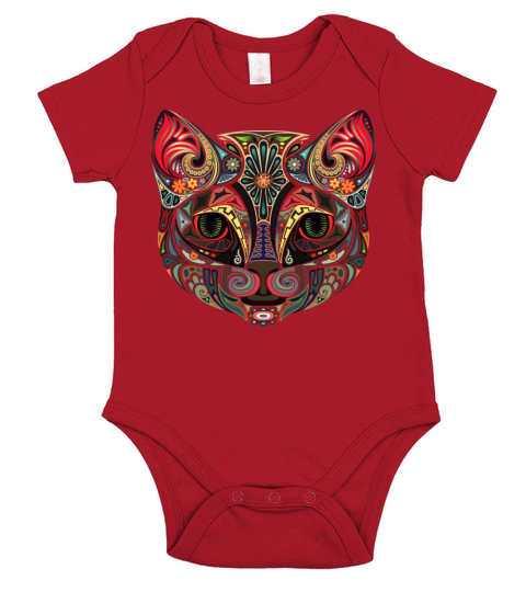 Cat Face MultiColor Short Sleeve Baby One-Piece