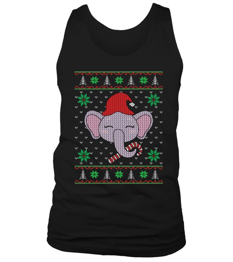 Elephant ugly Christmas sweater Tank Top Unisex