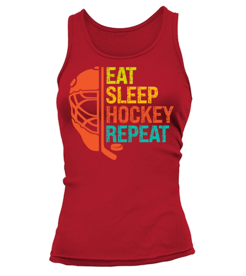 Eat Sleep Hockey Repeat Funny Hockey Player Tank top Woman