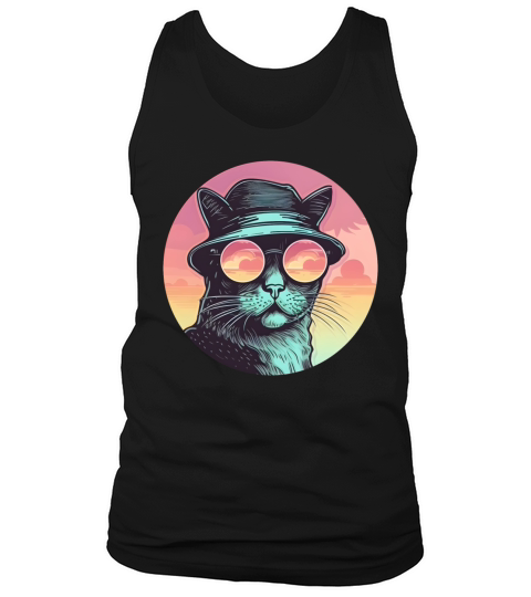 Retro Cat Lovers Design Tank Top Unisex