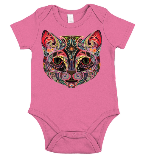 Cat Face MultiColor Short Sleeve Baby One-Piece