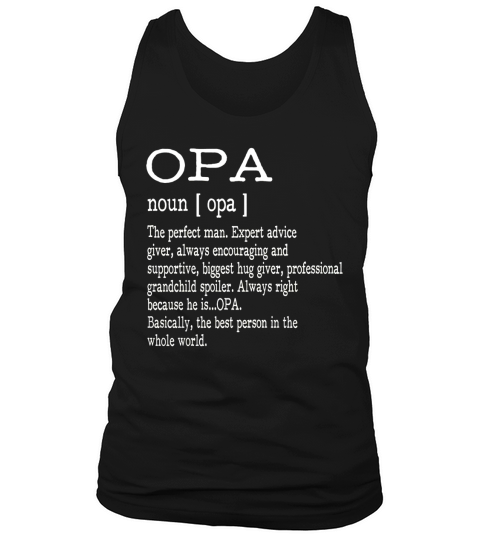 Opa Definition Grandpa Fathers Day Tank Top Unisex